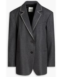 Sandro - Crystal-embellished Brushed Wool-twill Blazer - Lyst