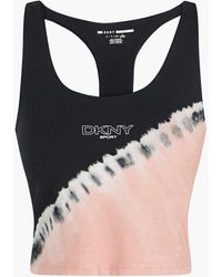 DKNY Oberteil aus stretch-baumwoll-jersey mit logoprint - Schwarz