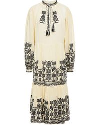 Antik Batik - Sofia Tiered Embroidered Cotton-gauze Midi Dress - Lyst