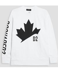 DSquared² - Printed Cotton-fleece Sweatshirt - Lyst