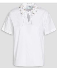Vivetta - Embroidered Stretch Cotton-poplin Top - Lyst