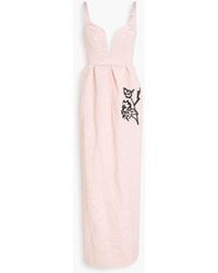 Erdem - Embellished Crinkled-satin Gown - Lyst