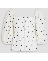 Maje - Polka-Dot Stretch-Cotton Poplin Top - Lyst