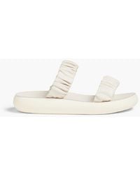 Ancient Greek Sandals - Melia Gathered Faux Leather Slides - Lyst