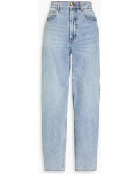 Zimmermann - Distressed High-Rise Barrel-Leg Jeans - Lyst