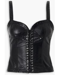 Ludovic de Saint Sernin - Lace-Up Leather Bustier Top - Lyst