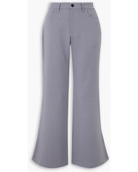 Marni - Embroidered Grain De Poudre Wool And Mohair-blend Flared Pants - Lyst
