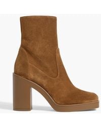 Stuart Weitzman - Bethenny 80 ankle boots aus veloursleder - Lyst
