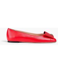 Bally - B-bow Bow-detailed Glossed-leather Ballet Flats - Lyst