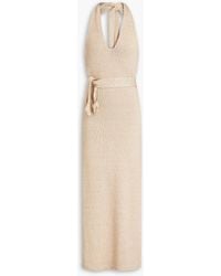 Nicholas - Harissa Belted Cotton-blend Halterneck Midi Dress - Lyst