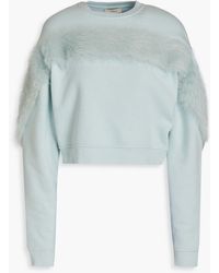 LAPOINTE - Shearling-trimmed Cotton-fleece Sweatshirt - Lyst