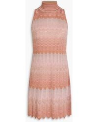 Missoni - Metallic Crochet-Knit Turtleneck Mini Dress - Lyst