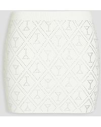 retroféte - Crystal-embellished Cotton And Cashmere-blend Mini Skirt - Lyst
