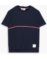 Thom Browne - Striped Cotton-Jersey T-Shirt - Lyst
