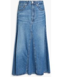 Rag & Bone - Rooney Denim Midi Skirt - Lyst