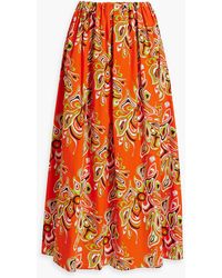 Emilio Pucci - Printed Cotton-poplin Maxi Skirt - Lyst
