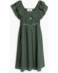 Ba&sh - Pintucked Cotton-jacquard Mini Dress - Lyst