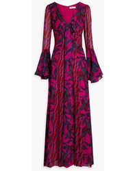 Diane von Furstenberg - Selena Printed Chiffon Maxi Dress - Lyst