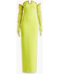 Safiyaa - Bessy Crystal-embellished Stretch-crepe Gown - Lyst