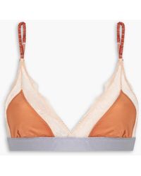 Love Stories - Love Lace Satin And Corded Lace Triangle Bra - Lyst