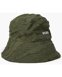 MSGM - Embroidered Cotton-jacquard Bucket Hat - Lyst