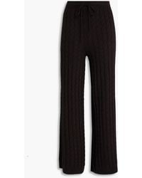 TOTEME - Cable-Knit Wool And Cashmere-Blend Wide-Leg Pants - Lyst