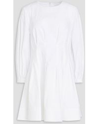 Veronica Beard - Torres Pleated Cotton-blend Poplin Mini Dress - Lyst
