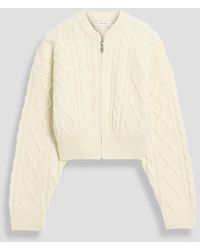 FRAME - Cable-Knit Merino Wool Cardigan - Lyst