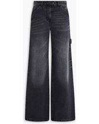 Courreges - Hoch sitzende jeans mit weitem bein in ausgewaschener optik - Lyst