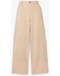 The Elder Statesman - Linen, Wool, Silk And Cashmere-Blend Wide-Leg Pants - Lyst
