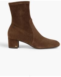 Stuart Weitzman - Sock boots "sofia 50" aus stretch-veloursleder - Lyst