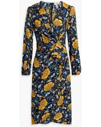 Diane von Furstenberg - Thanatos Wrap-effect Floral-print Crepe Midi Dress - Lyst