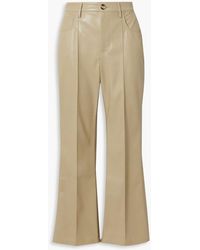 Nanushka - Zoey Cropped Vegan Leather Flared Pants - Lyst