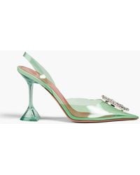 AMINA MUADDI - Begum Glass Crystal-Embellished Pvc Slingback Pumps - Lyst