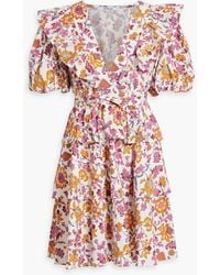 10 Crosby Derek Lam - Ophelia Ruffled Printed Cotton-blend Poplin Mini Dress - Lyst
