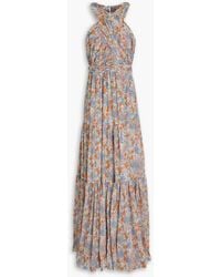 Veronica Beard - Florencia Tiered Floral-print Silk-chiffon Maxi Dress - Lyst