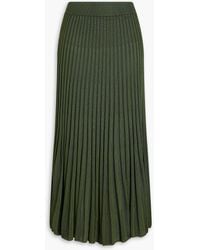 Zimmermann - Pleated Ribbed-knit Midi Skirt - Lyst