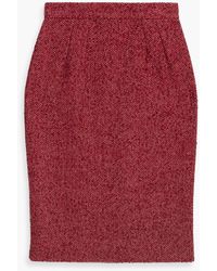 Dolce & Gabbana - Herringbone Wool-blend Tweed Pencil Skirt - Lyst