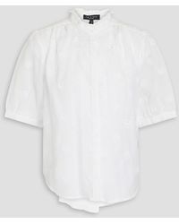 Rag & Bone - Jordan Ruffled Embroidered Ramie Shirt - Lyst