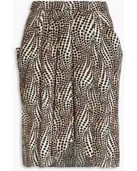 Isabel Marant - Pleated Printed Silk-blend Crepe De Chine Skirt - Lyst