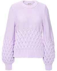 Baum und Pferdgarten Two-tone Cotton-blend Sweater Lilac - Purple