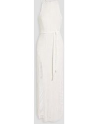 retroféte - Tzilly Belted Sequined Chiffon Maxi Dress - Lyst