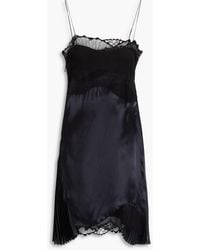 Victoria Beckham - Cami Lace-paneled Satin Mini Dress - Lyst