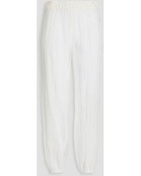Tory Burch - Crinkled Ramie And Cotton-blend Gauze Tapered Pants - Lyst