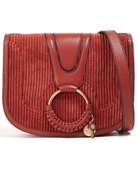See By Chloé - See By Chloé Hana Leather-trimmed Corduroy Shoulder Bag - Lyst
