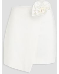 Nicholas - Saylor Floral-appliquéd Wrap-effect Jersey Mini Skirt - Lyst