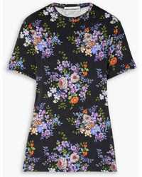 Rabanne - T-shirt aus stretch-jersey mit floralem print - Lyst