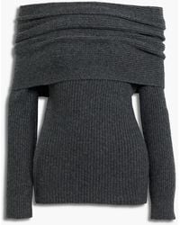 Altuzarra - Off-the-shoulder Mélange Merino Wool-blend Sweater - Lyst