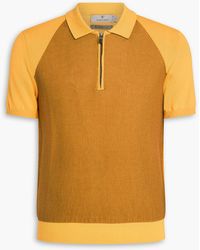 Canali - Poloshirt aus strukturiertem strick aus baumwolle - Lyst