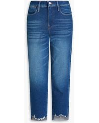 FRAME - Le high straight cropped high-rise straight-leg jeans - Lyst